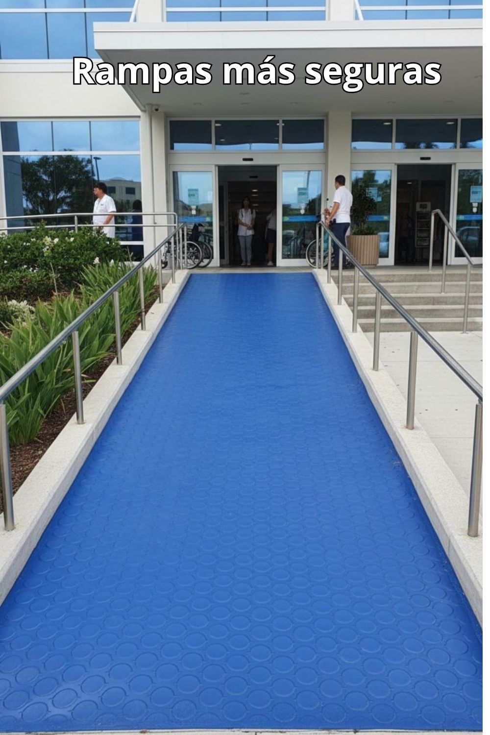 Piso antiderrapante Espiga de 1.6 x 10 m Uso Rudo Industrial - Azul