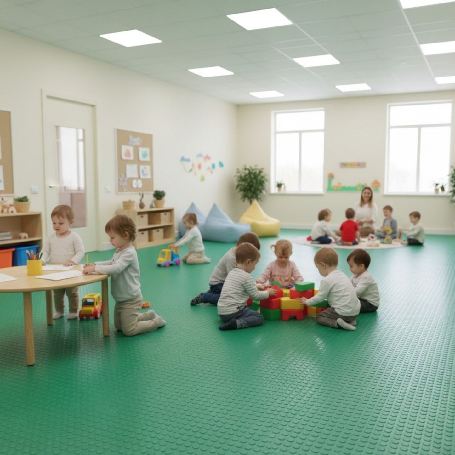 Piso antiderrapante Espiga de 1.6 x 10 m Uso Rudo Industrial - Azul