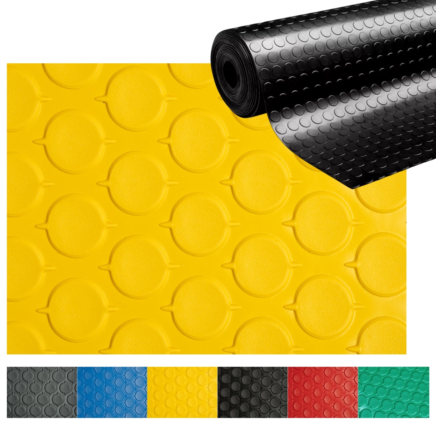 Piso Antiderrapante Hule Gimnasio Tapete PVC 1.6x3.0m Uso Pesado