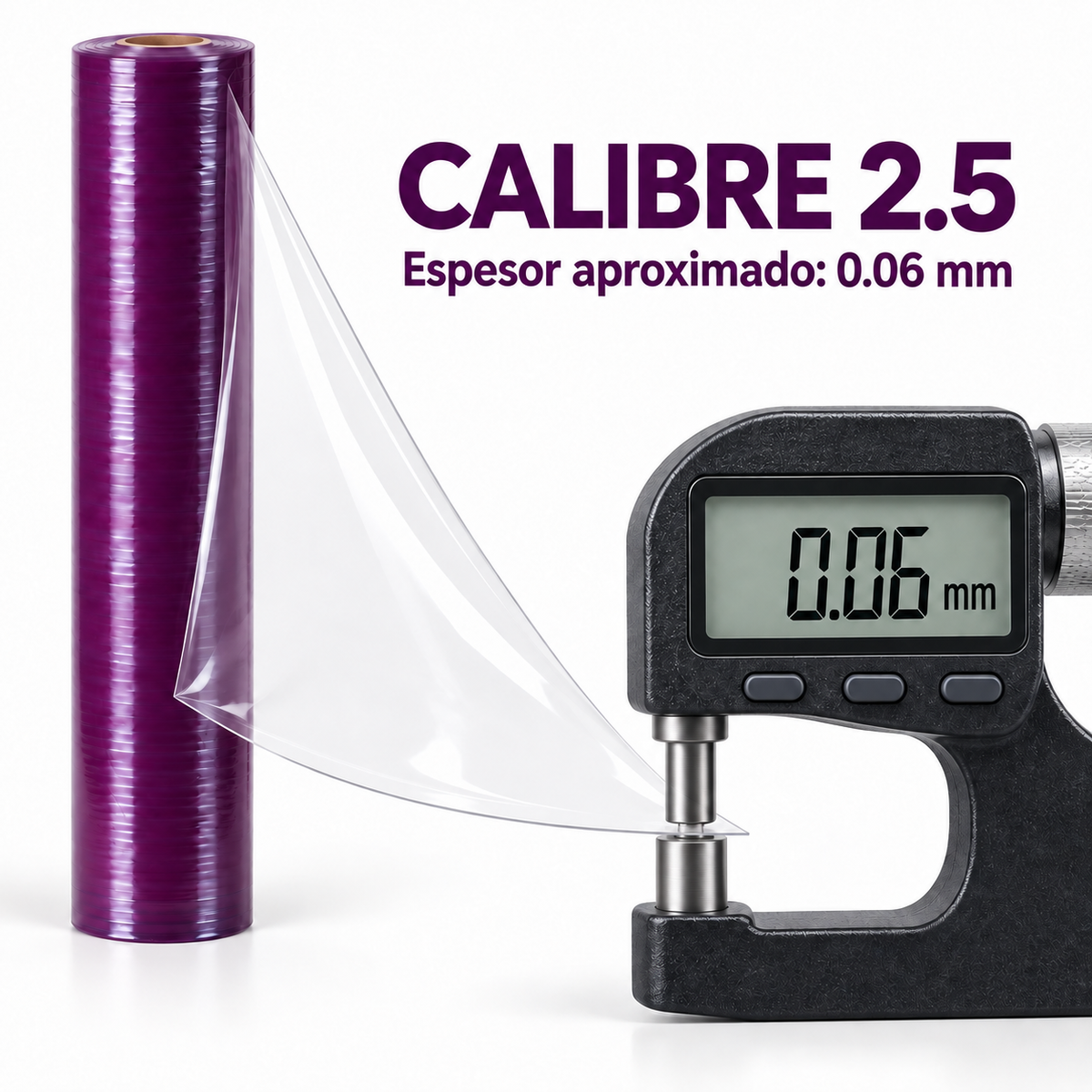Hule cristal transparente calibre 2.5 — 1.40 m de ancho