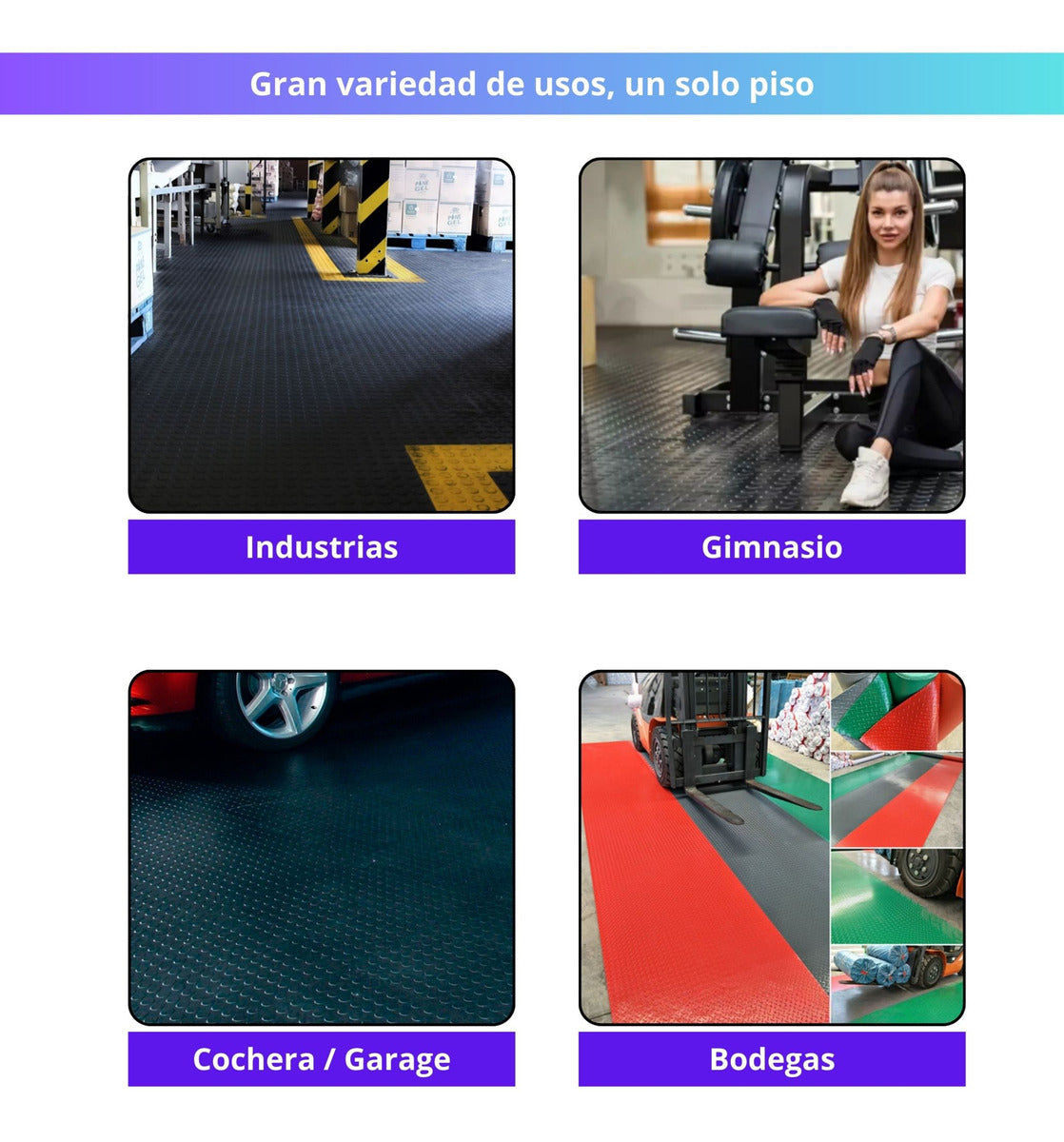 Tapete Piso Antiderrapante Espiga O Tachon Negro 1.0x3.5m Uso Rudo