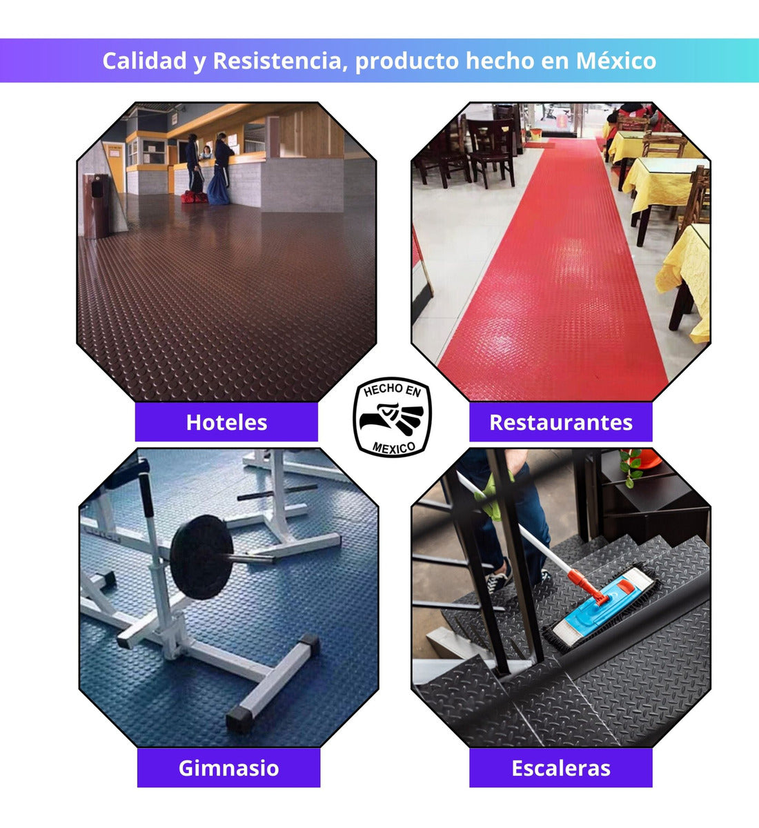 Tapete Piso Antiderrapante Espiga O Tachon Negro 1.0x3.5m Uso Rudo