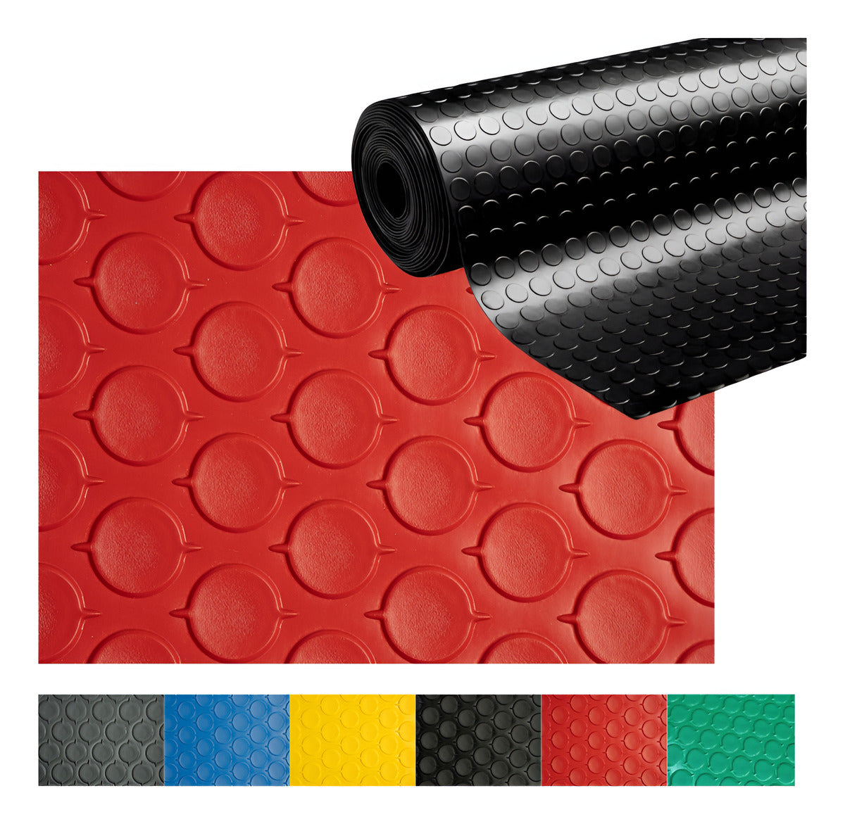 Piso Antiderrapante Hule Gimnasio Tapete PVC 1.6x3.0m Uso Pesado