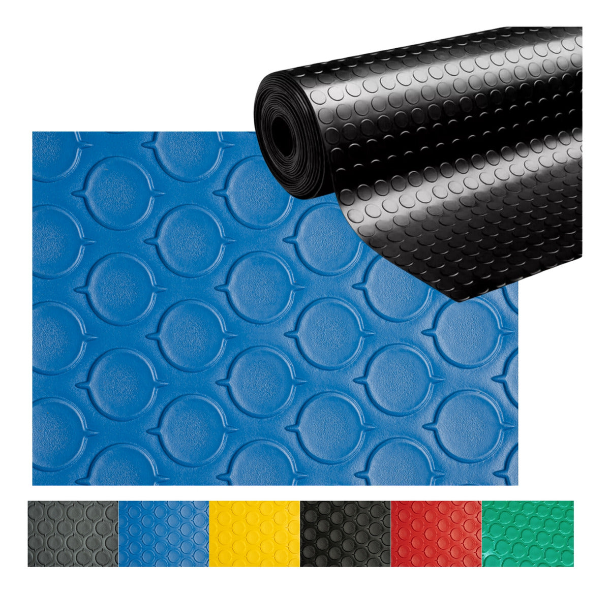 Piso Antiderrapante Hule Gimnasio Tapete PVC 1.6x3.0m Uso Pesado