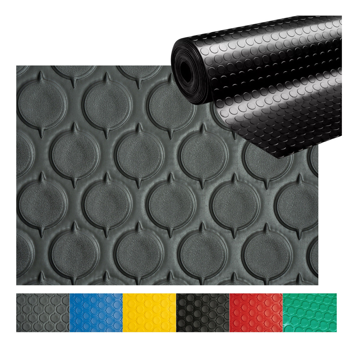 Piso Antiderrapante Hule Gimnasio Tapete PVC 1.6x3.0m Uso Pesado